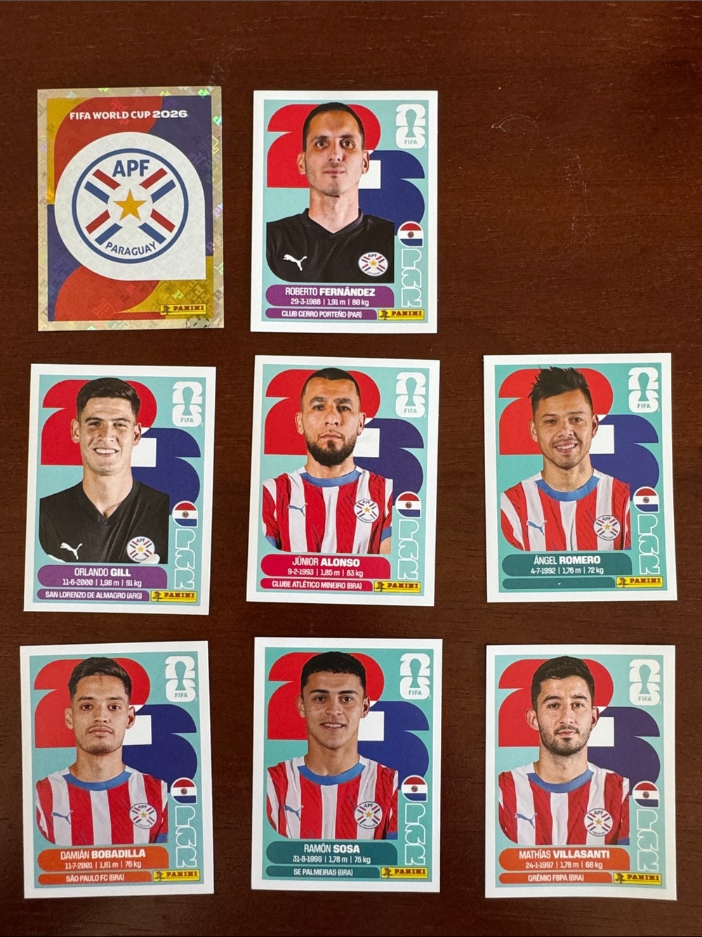 Paraguay FIFA World Cup 2026 Player Sticker Set